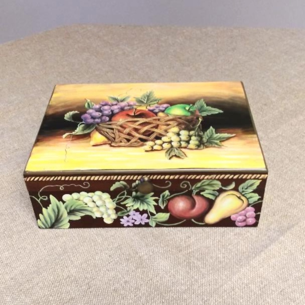 Vintage Hand Painted Wood Box